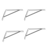 Kit 4 Pçs Suportes Prateleira Mão Francesa 20cm Ferro Branco