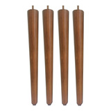 Kit 4 Pé Palito 50cm Sofá Mesa Amendoa Marrom Claro
