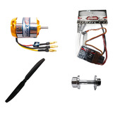 Kit 4 Peças Aeromodelismo Motor Esc Spinner E Helice