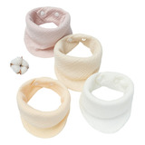 Kit 4 Peças Babador Bandana Quatro Camadas Menino Menina