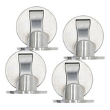 Kit 4 Peças Batedor Magnético De Porta Aço Inox Amortecedor