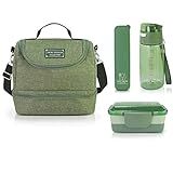 Kit 4 Peças Bolsa Térmica Marmita Copo Porta Talher Verde 