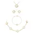 Kit 4 Peças Brinco Colar Choker Pulseira 1 Trevo Banhado Our