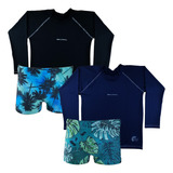 Kit 4 Peças Camiseta Sunga Infantil Proteção Solar Grappin