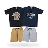 KIT 4 Peças Conjunto Infantil Masculino Roupa Juvenil 2 Camisas 2 Shorts Liso 10 Ao 16 Anos Tamanho 12