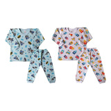 Kit 4 Peças Pijama Infantil 1 2 E 3 Anos Blusa E Calça Bebê