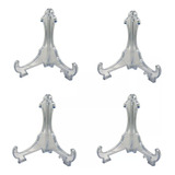 Kit 4 Peças Suporte P Pratos Acrílico Transparente 9cm