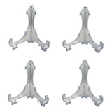 Kit 4 Peças Suporte Para Pratos Acrílico Transparente 15cm