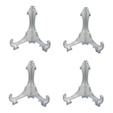 Kit 4 Peças Suporte Para Pratos Acrílico Transparente 24cm