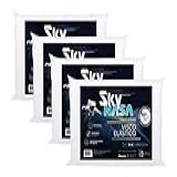 Kit 4 Peças Travesseiro Nasa Sky Viscoelástico Altura 10cm Visco D40 Premium Capa 100 Algodão Branco Nap Para Fronhas 50x70cm