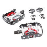 Kit 4 Pedais Wellgo Mtb M998 Clip Plataforma Preto Alúminio