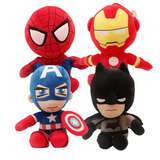 Kit 4 Pelucia Capitão América Homem Ferro Aranha Batman