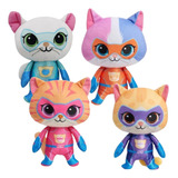 Kit 4 Pelúcia Supergatinhos Superkitties
