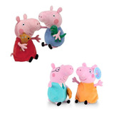 Kit 4 Pelúcias Peppa Pig George Mãe Pai Familia Pig Musical