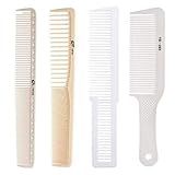 Kit 4 Pentes Carbono De Corte Barbeiro Profissional BRANCO 