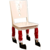 Kit 4 Pernas Meias P Cadeira Decoração Natal Papai Noel