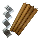 Kit 4 Pés De Madeira Modelo Palito Retro Para Móveis 30cm