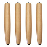 Kit 4 Pés Palito 30cm Madeira Retrô Poltrona Cor Natural