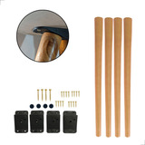 Kit 4 Pés Palito 60 Cm Pé Para Mesa Redonda De Madeira Retro