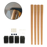 Kit 4 Pés Palito 60cm De Madeira Pé De Mesa Mesinha Redonda