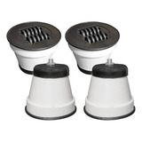 Kit 4 Pés Para Fogão Geladeira Com Rodizio Universal Redondo