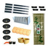 Kit 4 Pessoas Hashi Shoyu Com 3 Formas Fazer Sushi Esteira