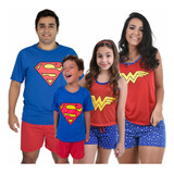 Kit 4 Pijama Familia Curto Verão 2 Adulto 2 Filhos Combinado