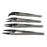 Kit 4 Pinças Ponta De Cerâmica Antiestática Yaxun Yx 259abcd
