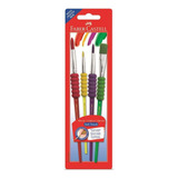 Kit 4 Pincéis De Pintura Faber Castell Soft Touch Artístico
