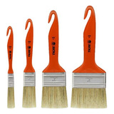 Kit 4 Pincel Trincha Branca Pintura Tigre 696 Verniz Madeira