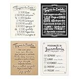 Kit 4 Placas Decorativas 20x25 Regras Da Cozinha Lavanderia Família E Casa