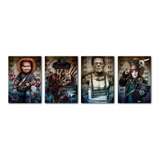 Kit 4 Placas Personagens Filmes Terror Presos 40 X 50