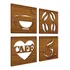 Kit 4 Placas Quadros Decorativas Cantinho Do Café 3d Mdf 3mm