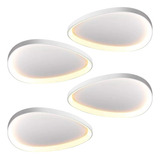 Kit 4 Plafons Seixos De Sobrepor 42x42cm 28w Bivolt 3000k Op