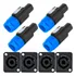 Kit 4 Plug Speakon Macho + 4 Plug Speakon Fêmea Painel 4vias