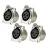 Kit 4 Plug Xlr Conector Femea Painel Metal Santo Angelo Sa2x
