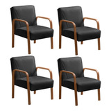 Kit 4 Poltronas Anita Conjunto Cadeiras Moderna Braço Ac