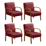 Kit 4 Poltronas Anita Conjunto Cadeiras Moderna Braço