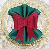 Kit 4 Porta Guardanapo Natal Laço Em Veludo Mesa Posta Jantar Natalino