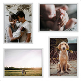 Kit 4 Porta Retratos 15x21 Foto Família Moldura Decorativo Cor Branco
