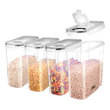 Kit 4 Potes Dispenser Cereais Feijão Sementes Ração 2 5l