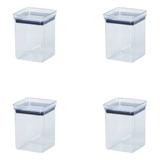 Kit 4 Potes Hermético Porta Mantimentos Com Tampa 450ml
