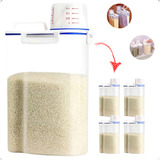 Kit 4 Potes Hermeticos 2l Medidor Arroz Cereal Feijão Ração