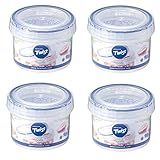 Kit 4 Potes Herméticos Redondo Papinha Bebê Lock-Lock - 150ml Cor- Azul