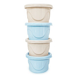 Kit 4 Potes Infantil 125ml Papinha Comidinha Comida Adoleta