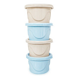 Kit 4 Potes Infantil 125ml Papinha Comidinha Comida Adoleta