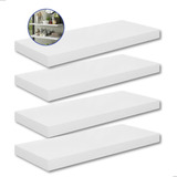 Kit 4 Prateleiras 50x20 Mdf Branca Suporte Invisível Oferta