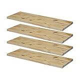 KIT 4 Prateleiras Estante 60x20 Madeira Painel Pinus Nicho Quarto Sala Suporte Invisível