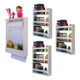 Kit 4 Prateleiras Organizador Porta Revistas Mdf Branco 