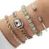 Kit 4 Pulseiras Femininas Cravejadas Banhado A Prata 925